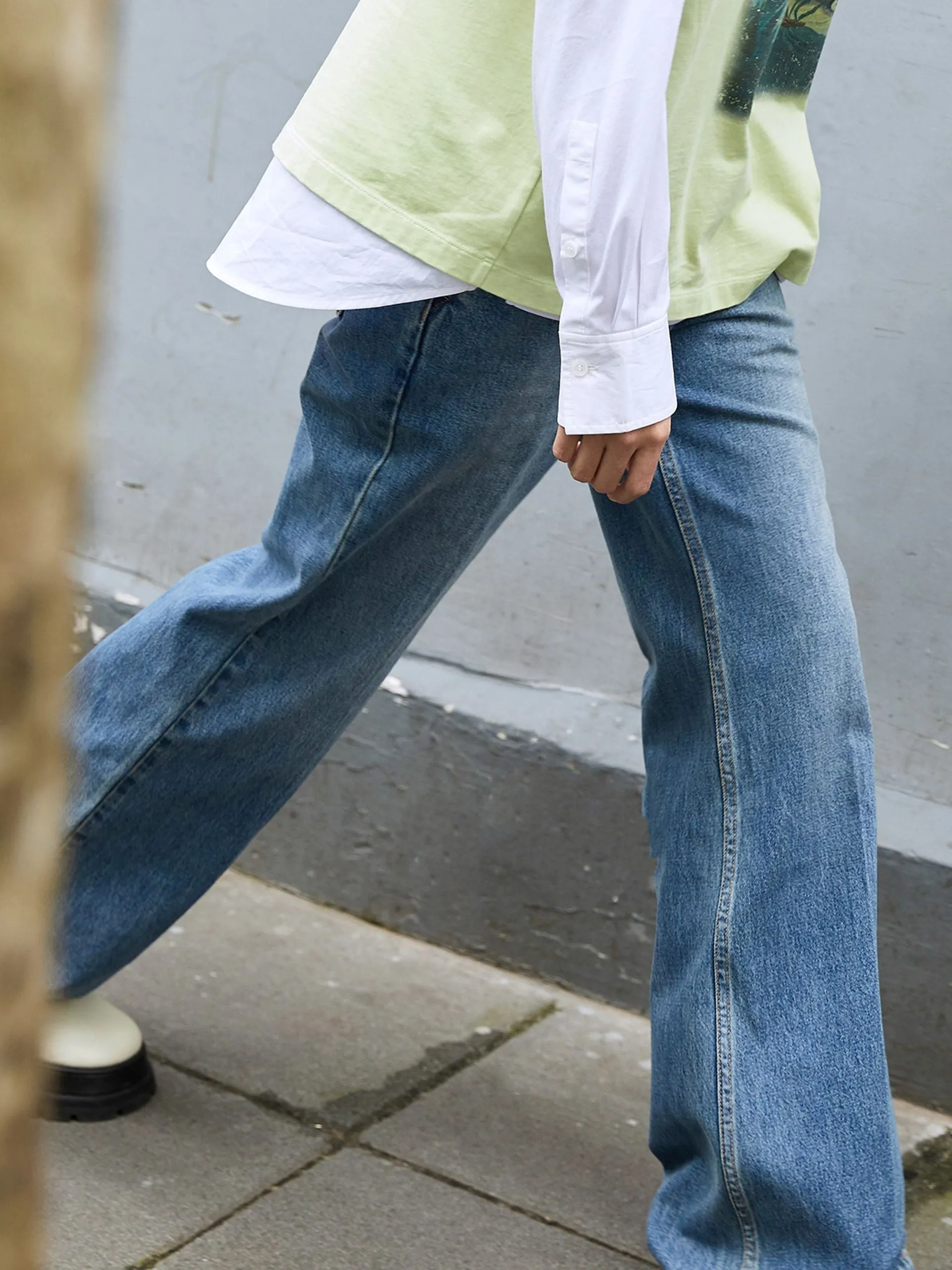 Cotton Straight High Long Leg Jeans sold by Mo&Co product image thumbnail 3