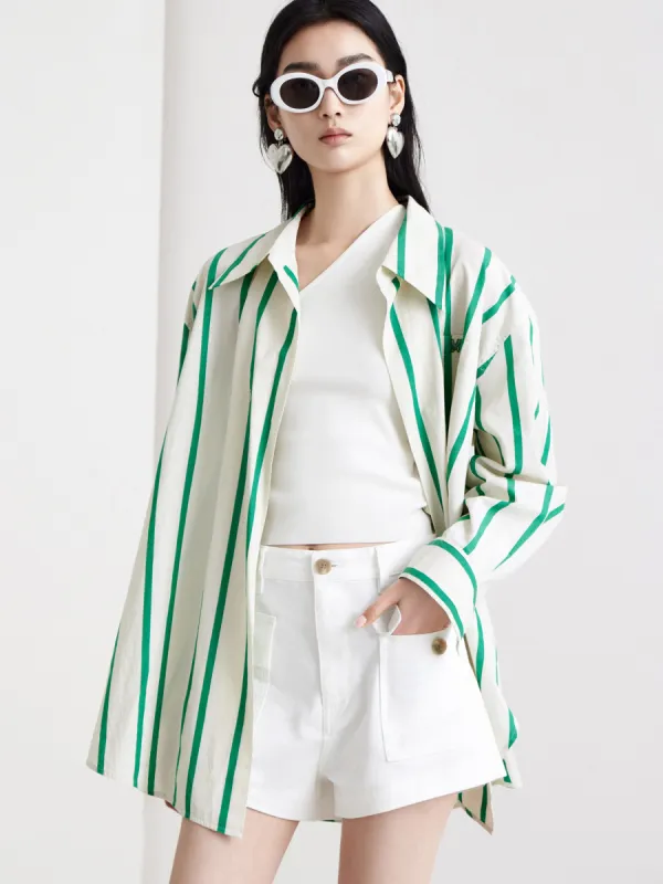 Oversized Striped Shirt sold by Mo&Co