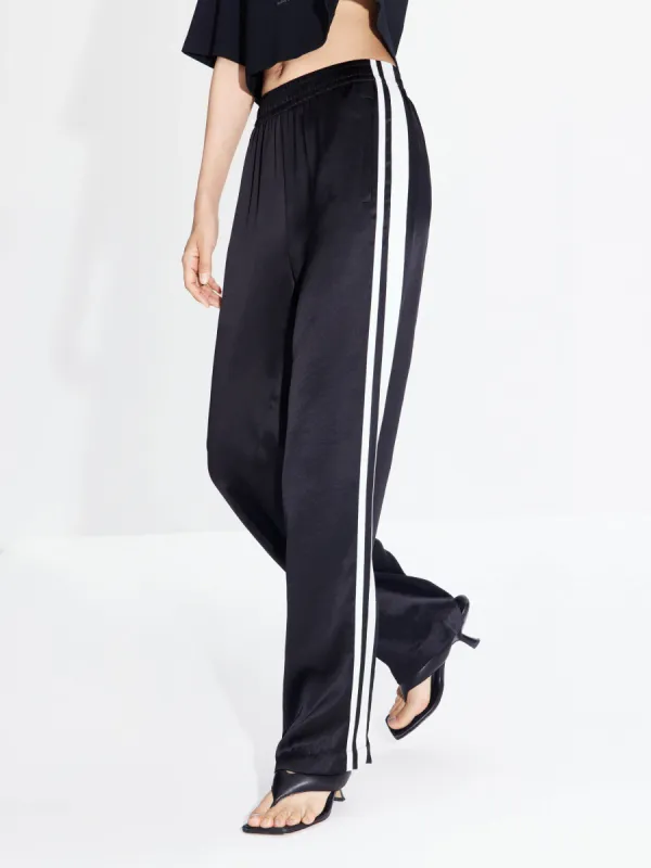 Contrast Elastic Waist Pants sold by Mo&Co