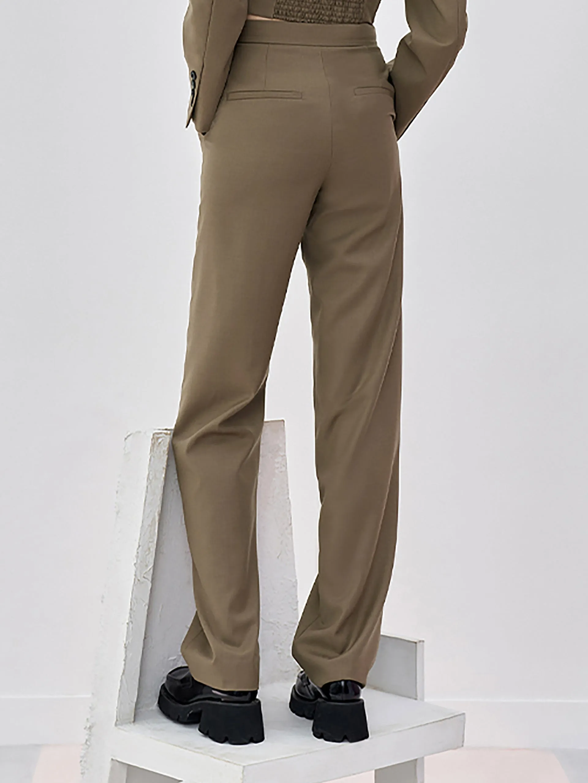 Wool Blend Straight Pants sold by Mo&Co product image thumbnail 5
