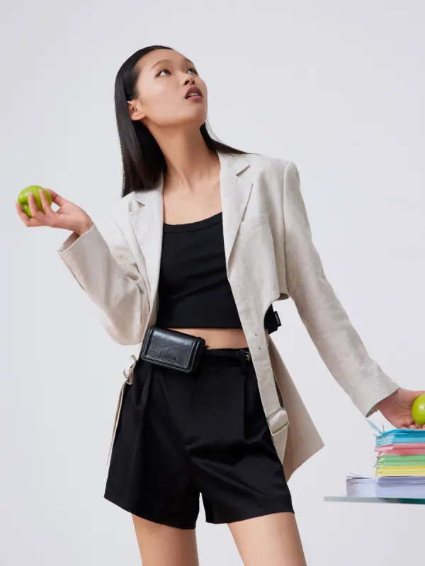 Linen Cutout Blazer sold by Mo&Co