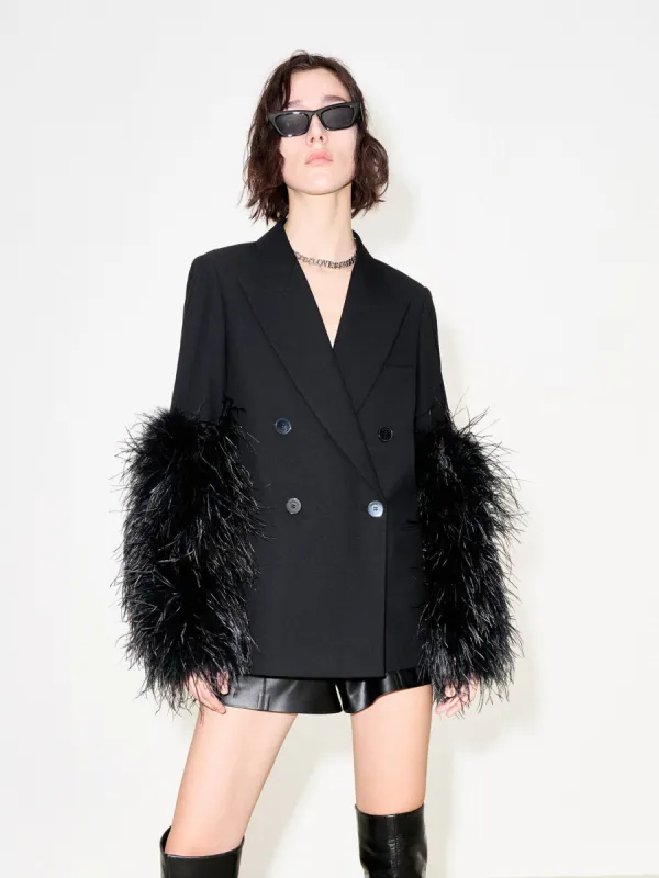 Detachable Sleeve Structured Blazer sold by Mo&Co