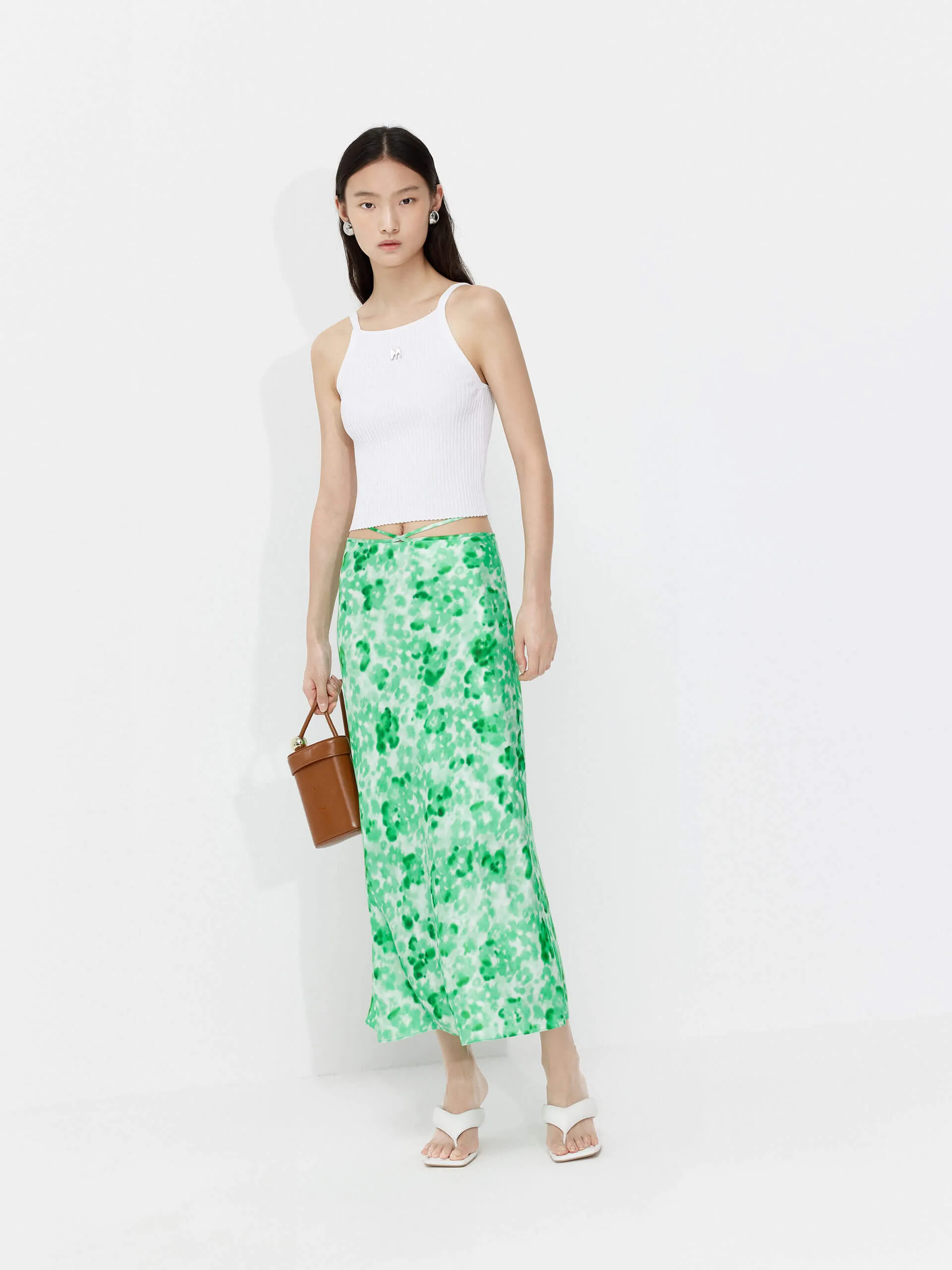 Silk Blend Printed Skirt sold by Mo&Co product image thumbnail 2