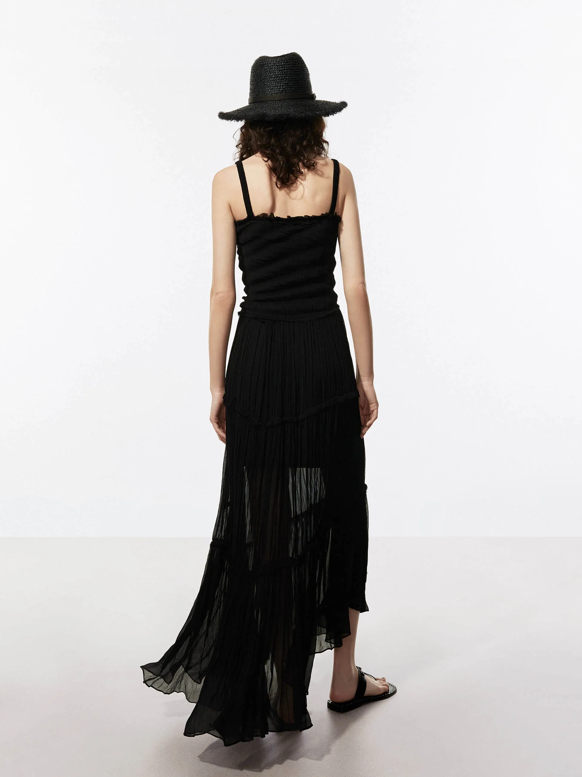 Pleated Detail Chiffon Dress sold by Mo&Co product image thumbnail 3