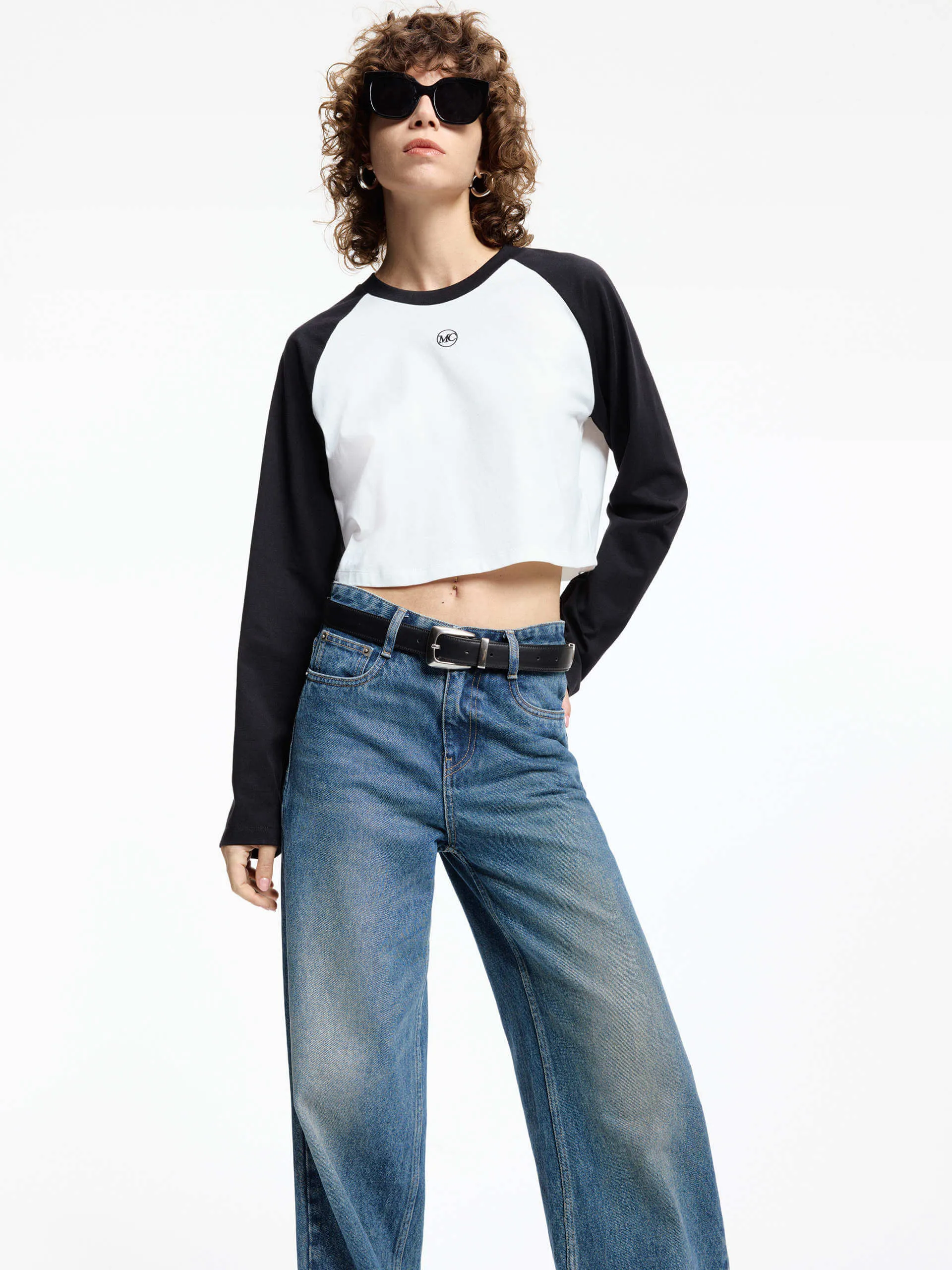 Raglan Sleeves Cotton T-shirt sold by Mo&Co