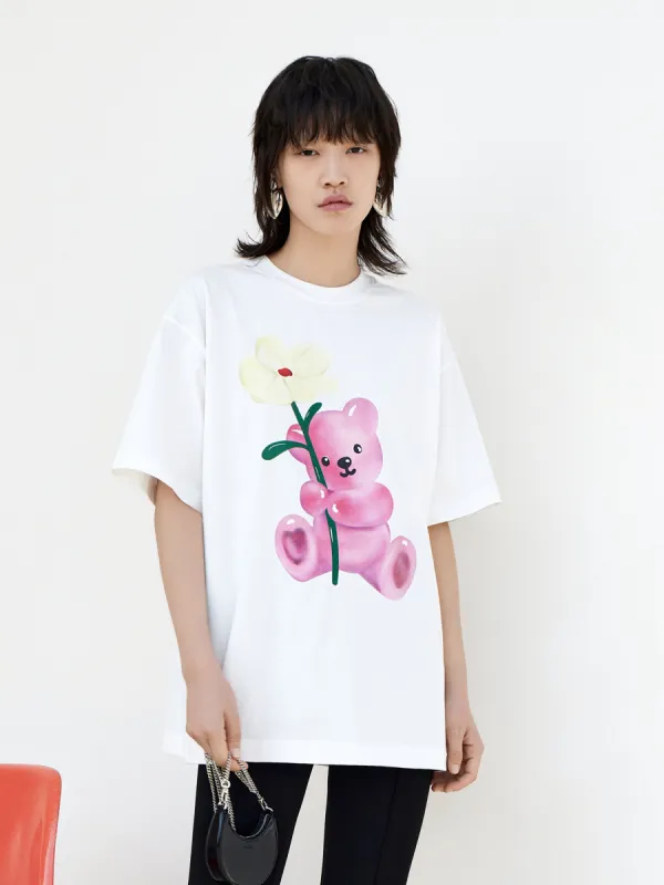 Oversized Cartoon Print T-shirt sold by Mo&Co