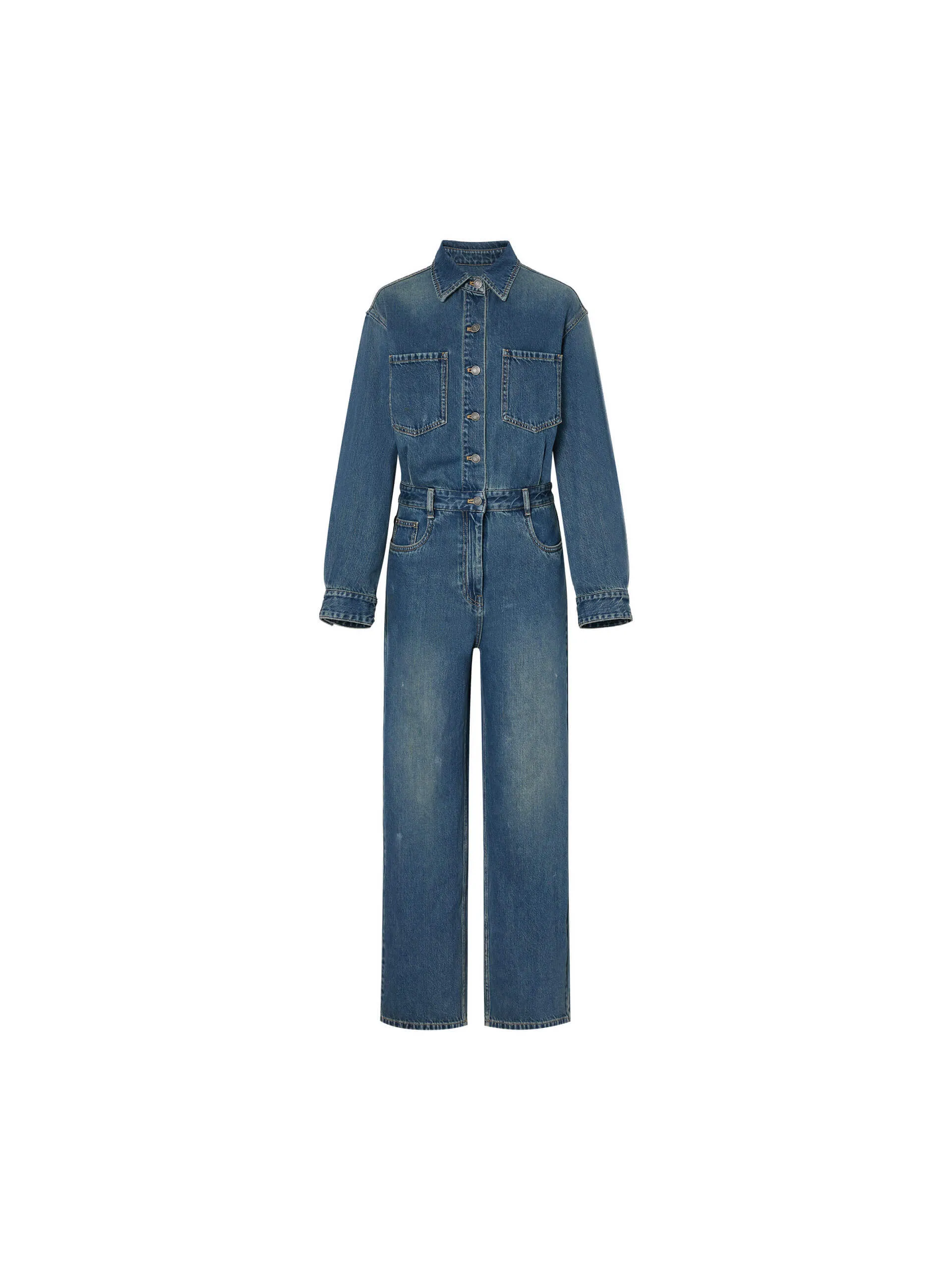 Cotton Denim Jumpsuit sold by Mo&Co product image thumbnail 5