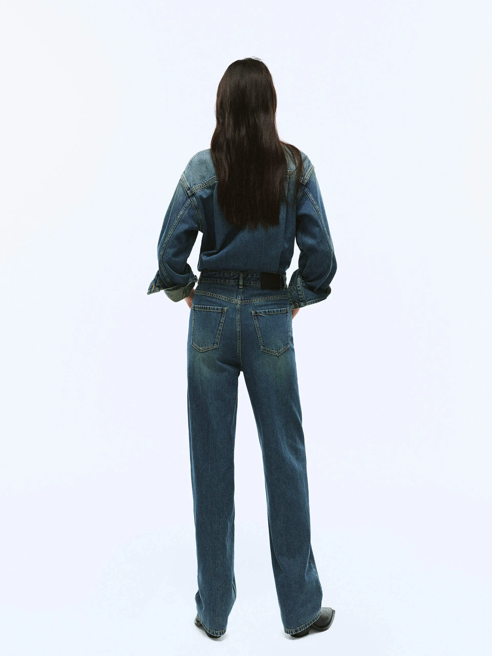Cotton Denim Jumpsuit sold by Mo&Co product image thumbnail 3