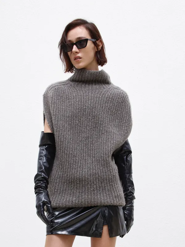 Turtleneck Silhouette Knit Vest sold by Mo&Co