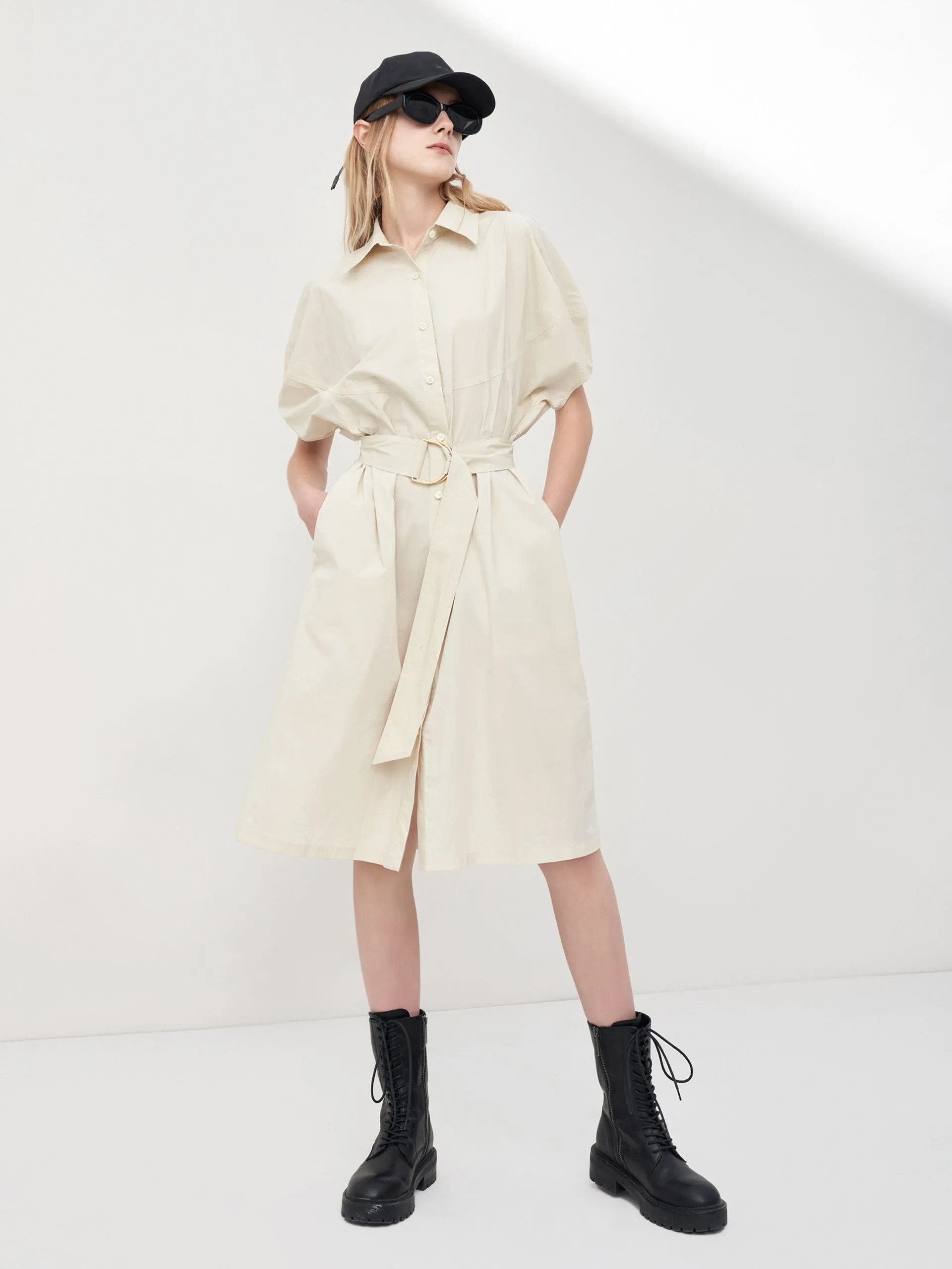 Cotton Belted Shirt Dress sold by Mo&Co product image thumbnail 4