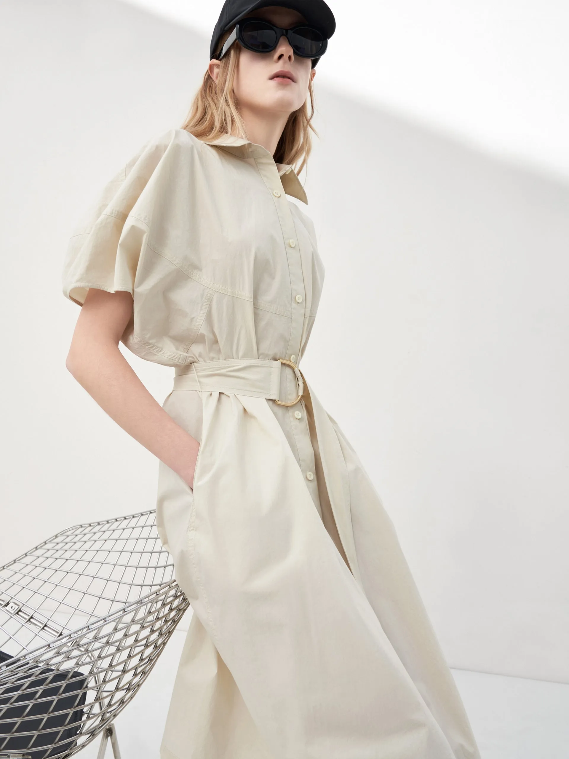 Cotton Belted Shirt Dress sold by Mo&Co product image thumbnail 3