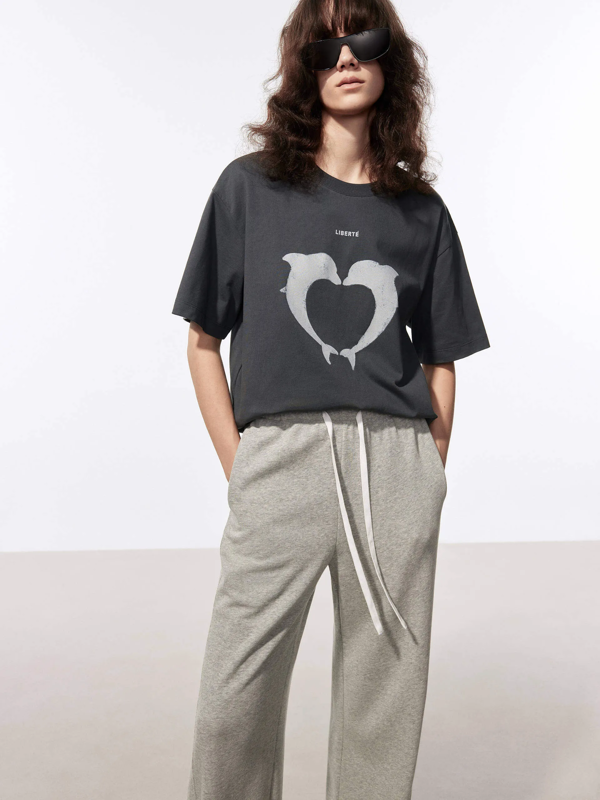 Dolphin Print Cotton T-shirt sold by Mo&Co