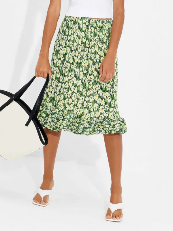 Structured Floral Print Skirt sold by Mo&Co