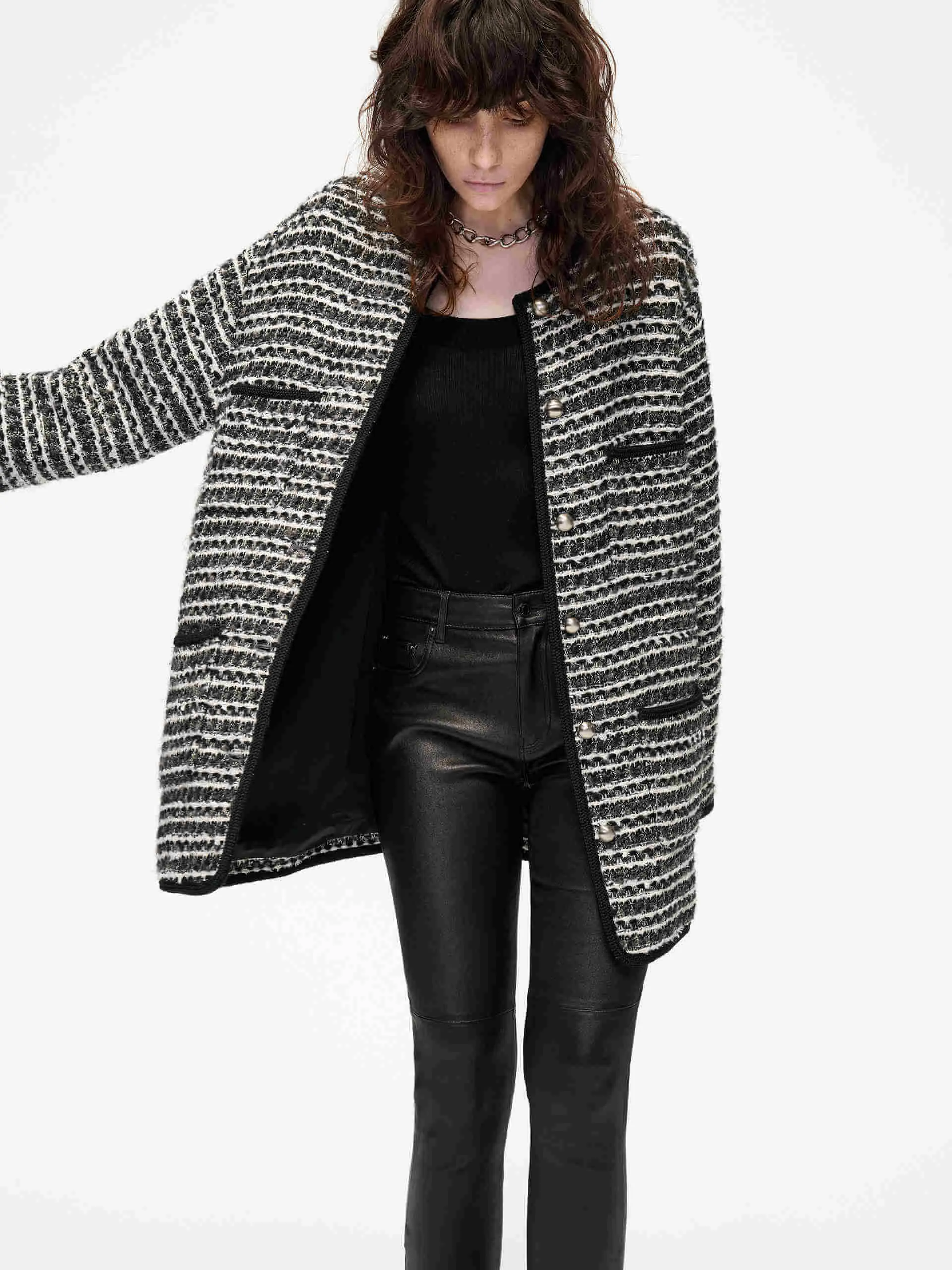 Pocket Detail Tweed Coat sold by Mo&Co product image thumbnail 4