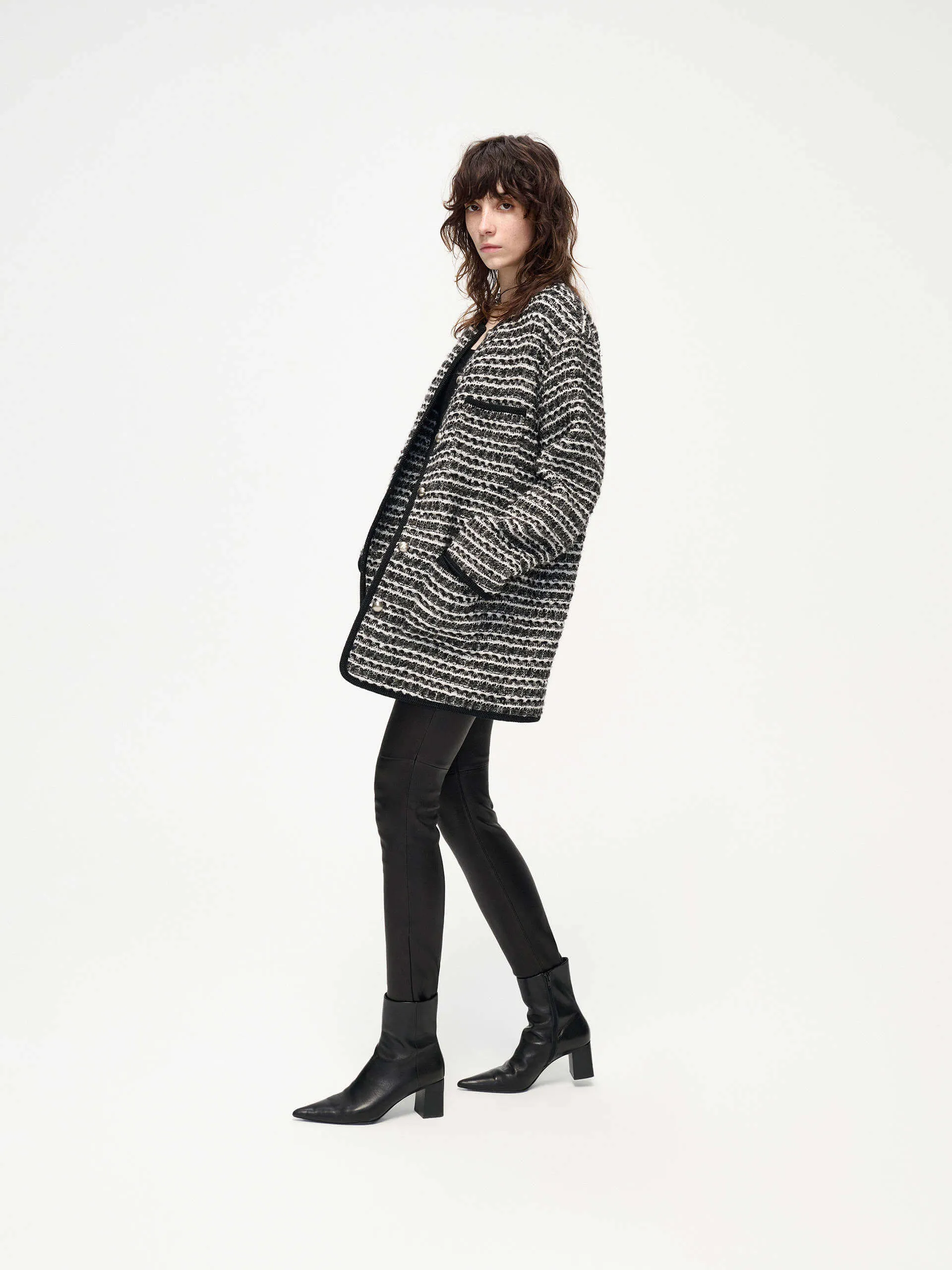 Pocket Detail Tweed Coat sold by Mo&Co product image thumbnail 5