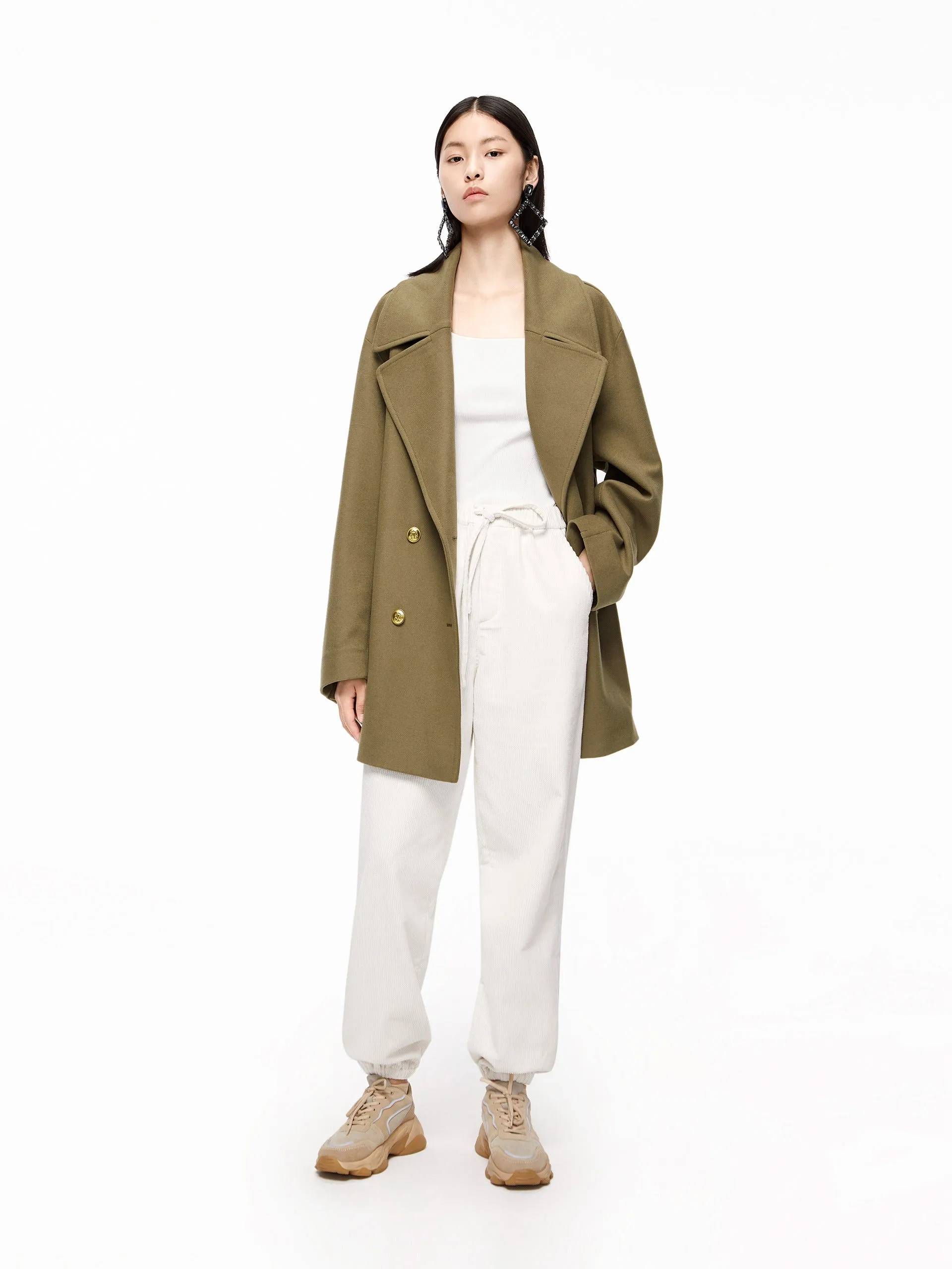 Wool Blend Lapel Coat sold by Mo&Co product image thumbnail 3