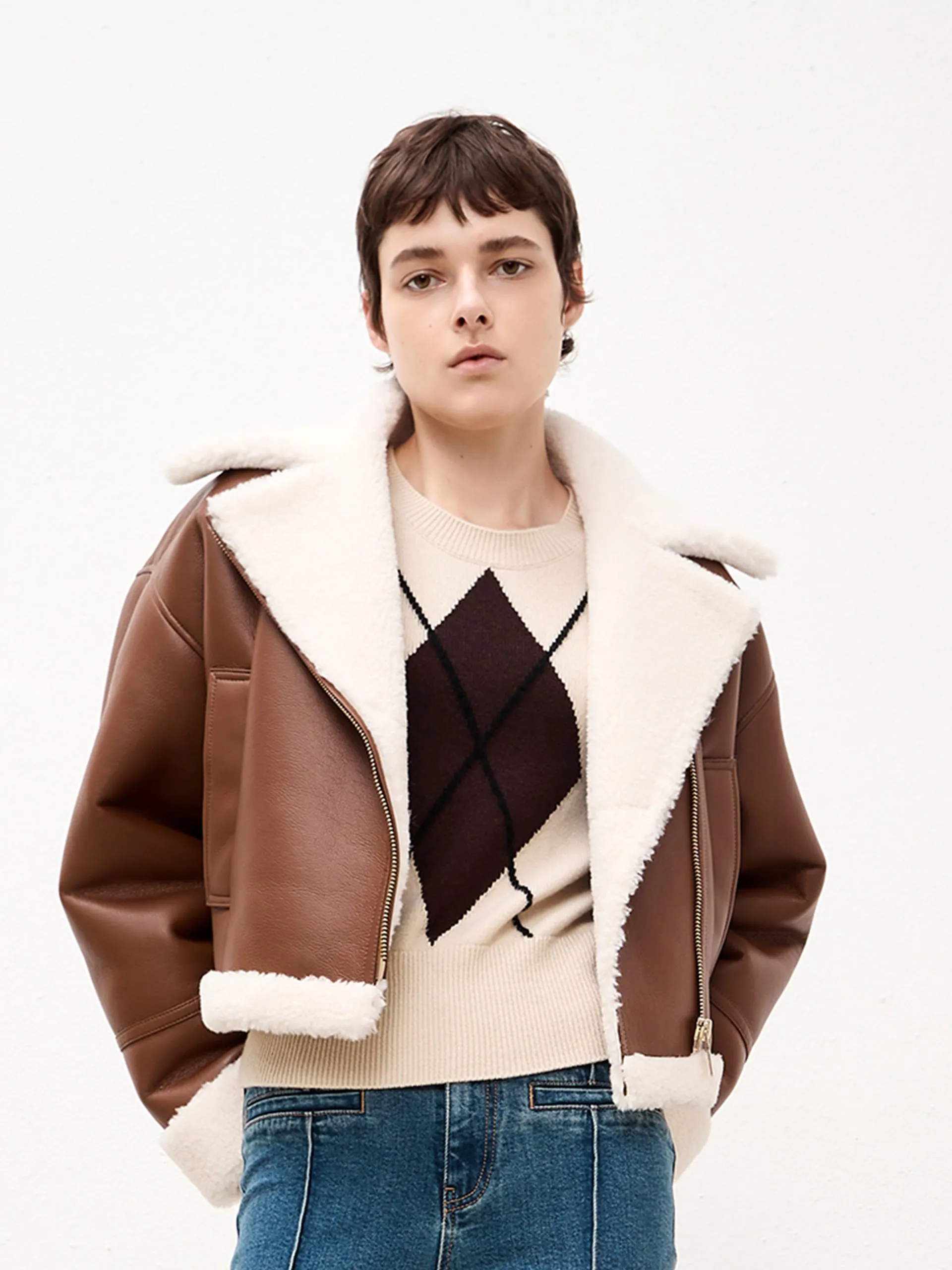 Wool Blend Geometric Pattern Sweater sold by Mo&Co product image thumbnail 2