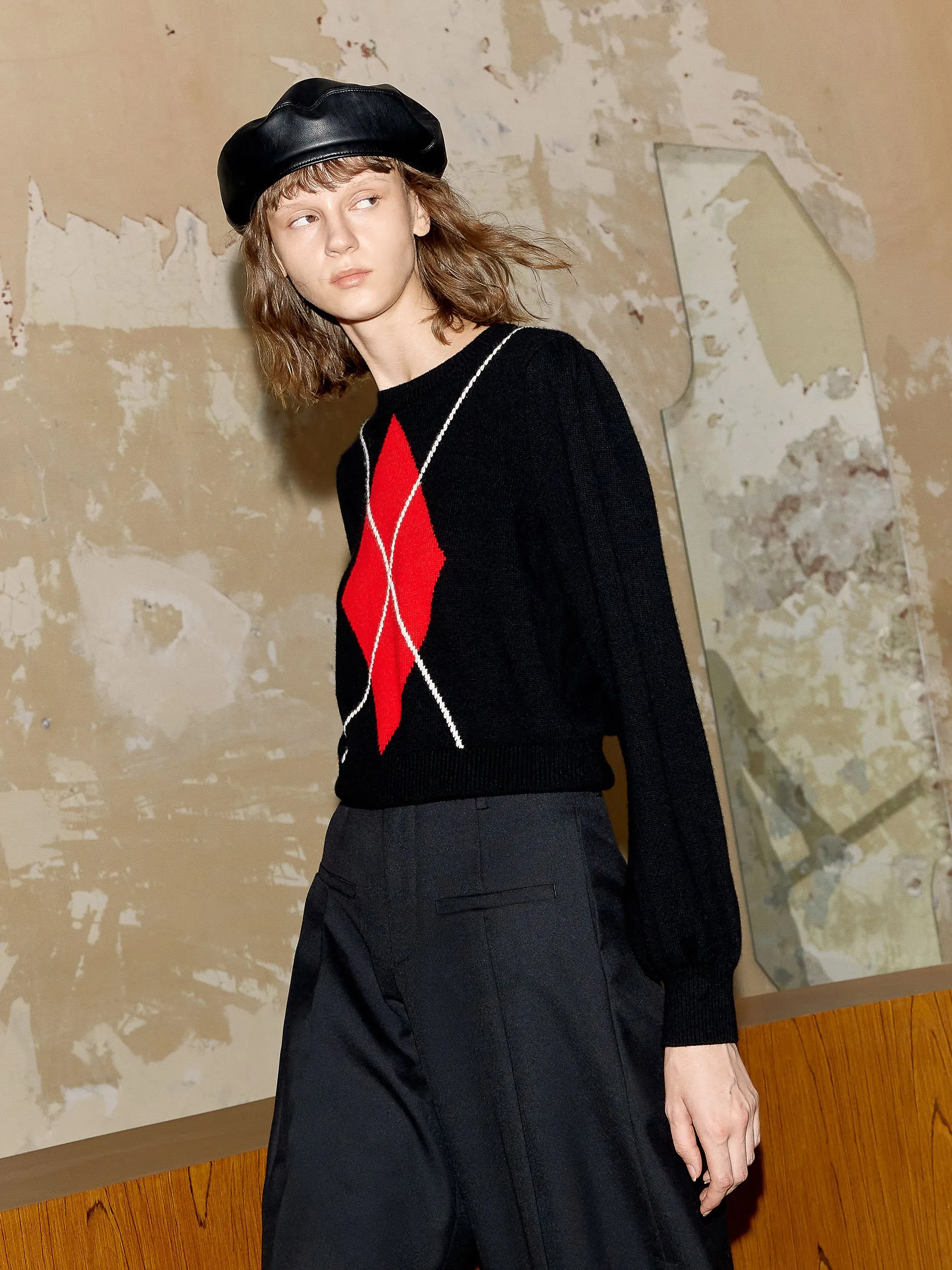 Wool Blend Geometric Pattern Sweater sold by Mo&Co product image thumbnail 4