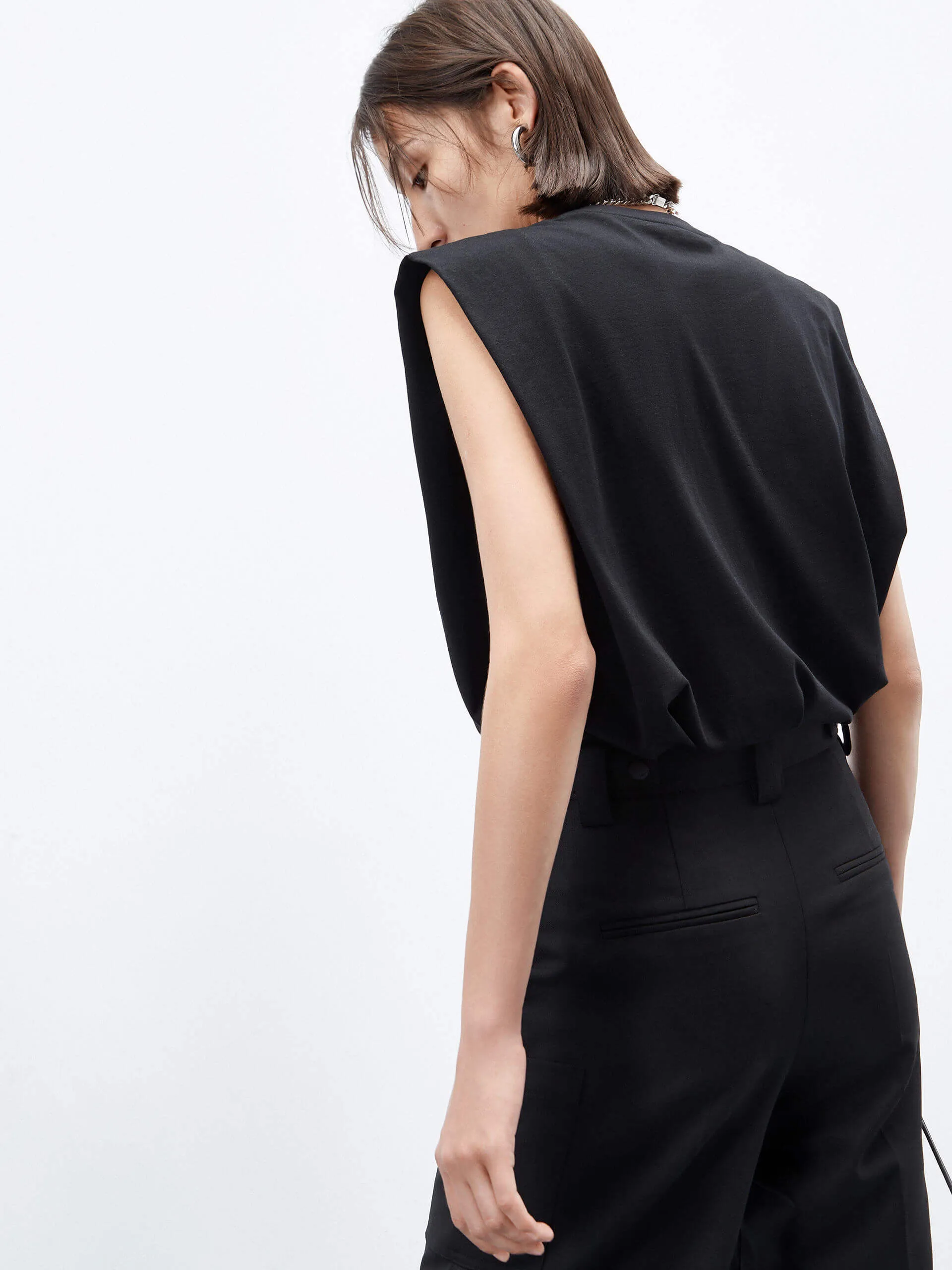 Sleeveless Cotton T-Shirt sold by Mo&Co product image thumbnail 5