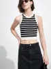 Striped Cropped Tank Top sold by Mo&Co