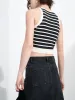 Striped Cropped Tank Top sold by Mo&Co