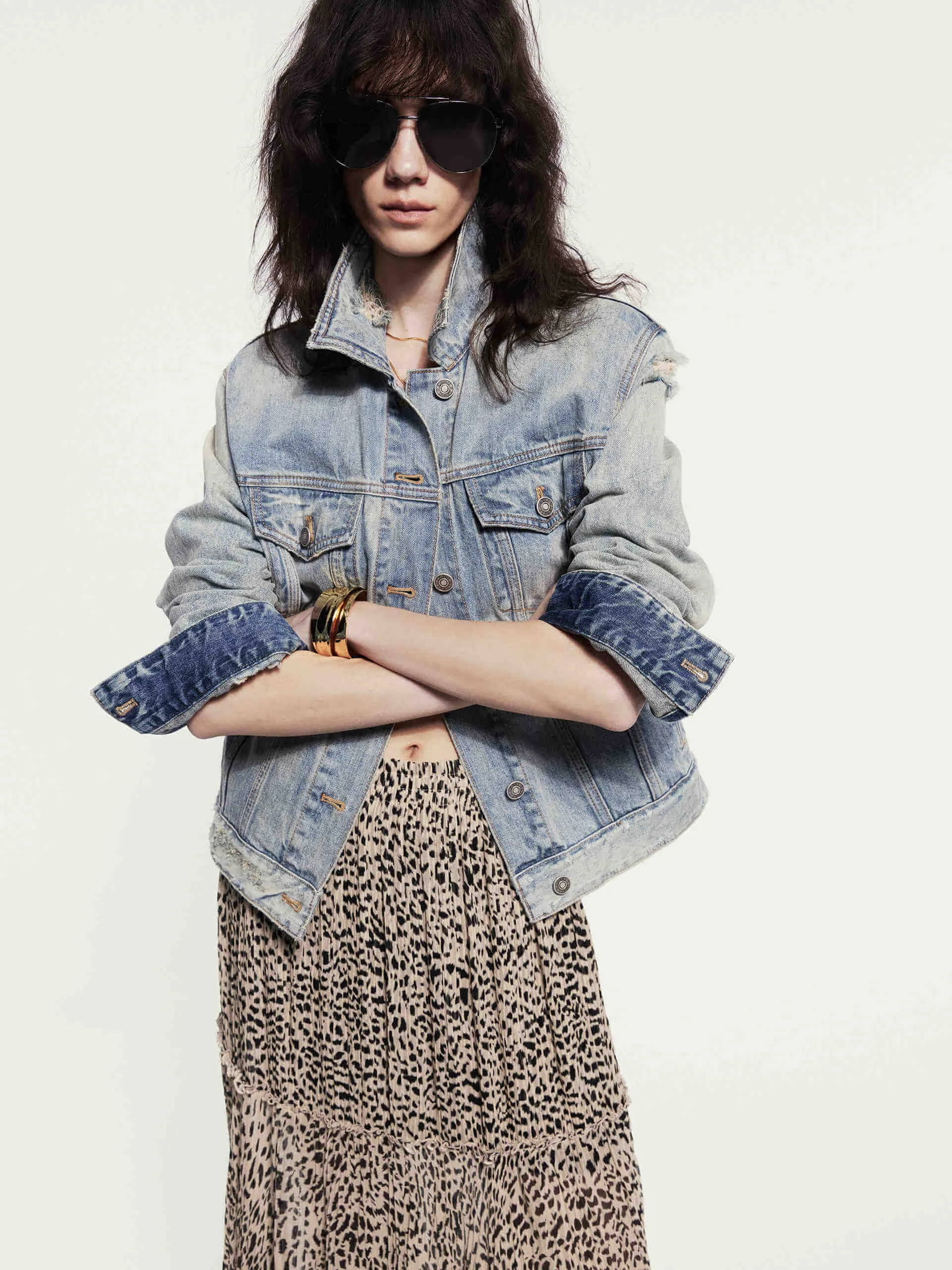 Destroyed Detail Cotton Jacket sold by Mo&Co