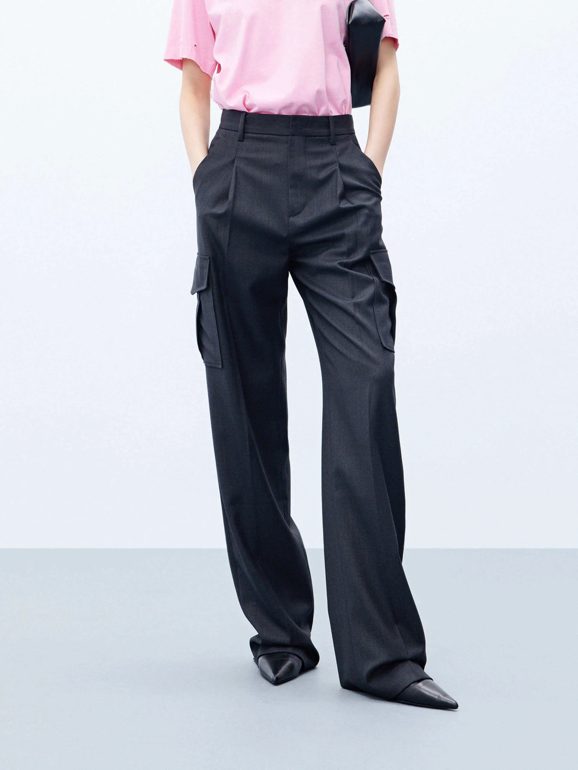 Wool Blend Cargo Pants sold by Mo&Co