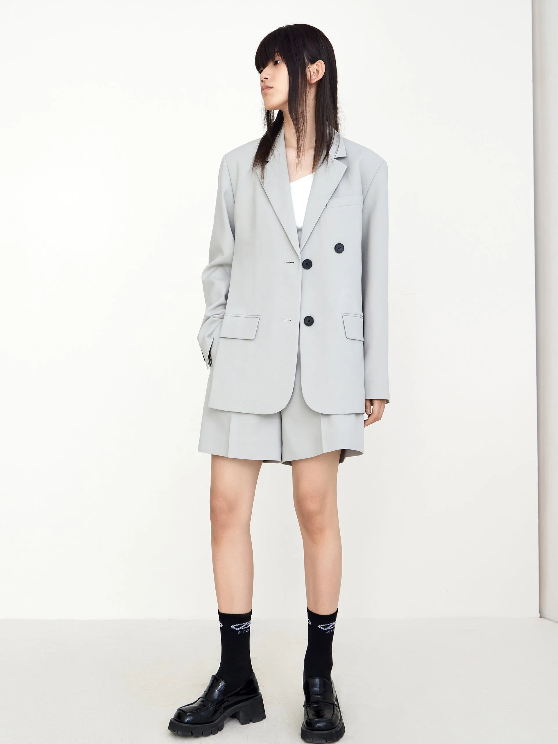 Descontructed Cutout Blazer Shorts sold by Mo&Co product image thumbnail 2