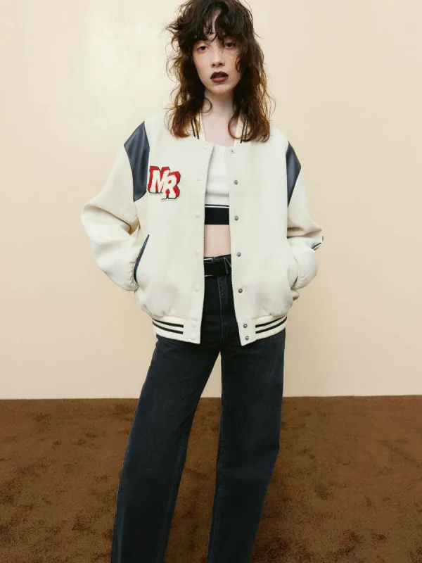 Loose Varsity Bomber Jacket sold by Mo&Co