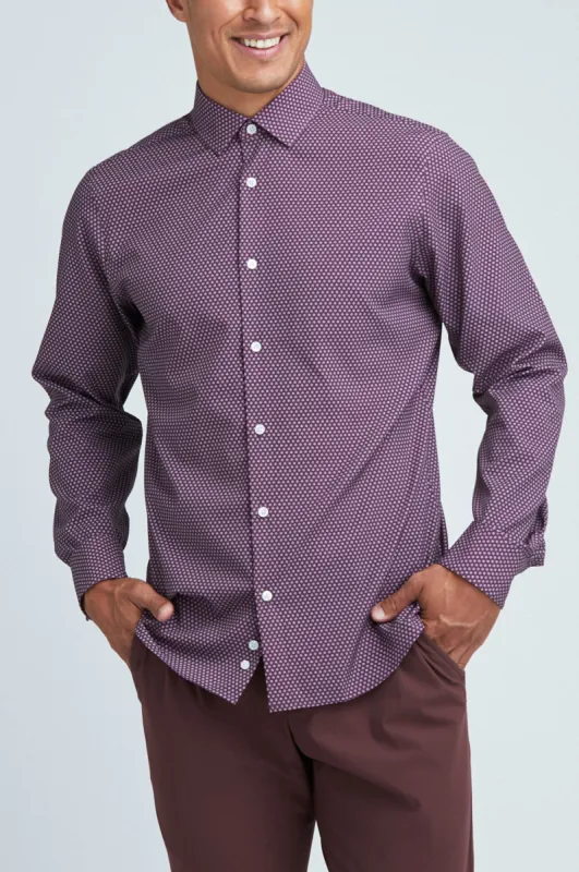 Phoenix Long Sleeve Button Up Shirt Burgundy Floral made by State of Matter