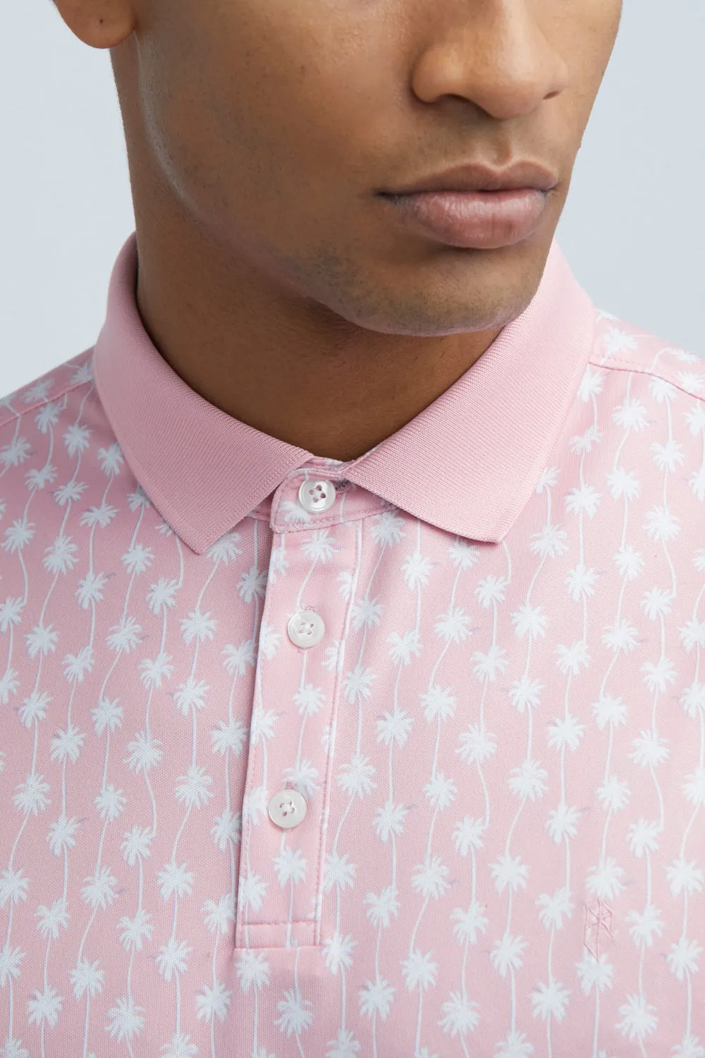Oceaya Polo Classic Fit Pink Palm sold by State of Matter product image thumbnail 5