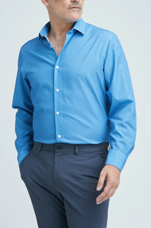 Phoenix Long Sleeve Button Up Shirt Blue Diamond made by State of Matter