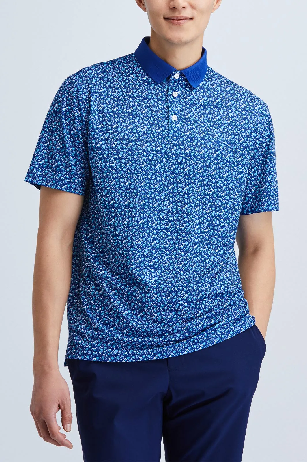 Oceaya Polo Classic Fit Floral Blue sold by State of Matter