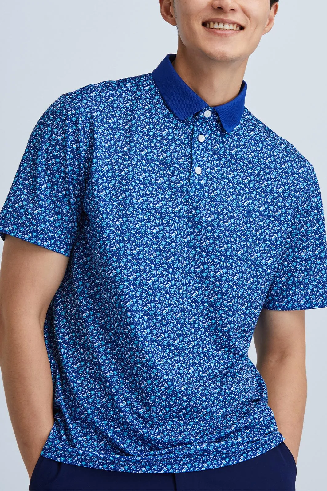 Oceaya Polo Classic Fit Floral Blue sold by State of Matter product image thumbnail 2