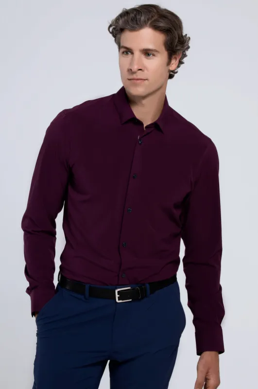 Phoenix Long Sleeve Button Up Shirt Plum made by State of Matter