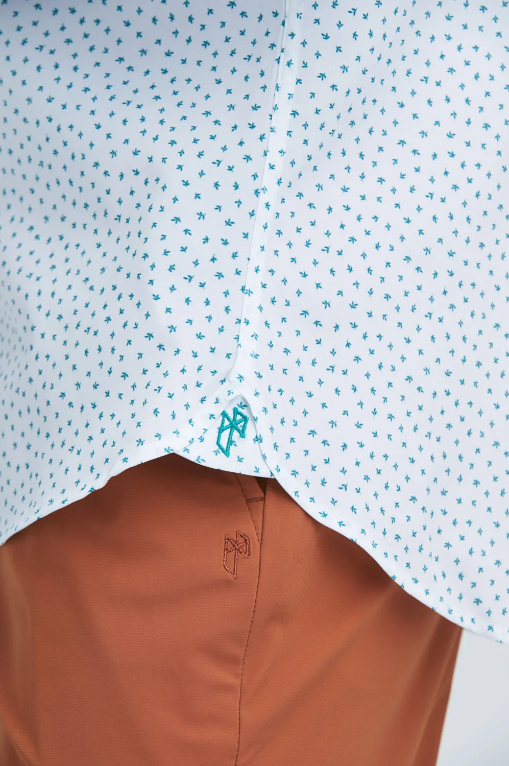 Phoenix Long Sleeve Button Up Shirt White Green Leaf sold by State of Matter product image thumbnail 4