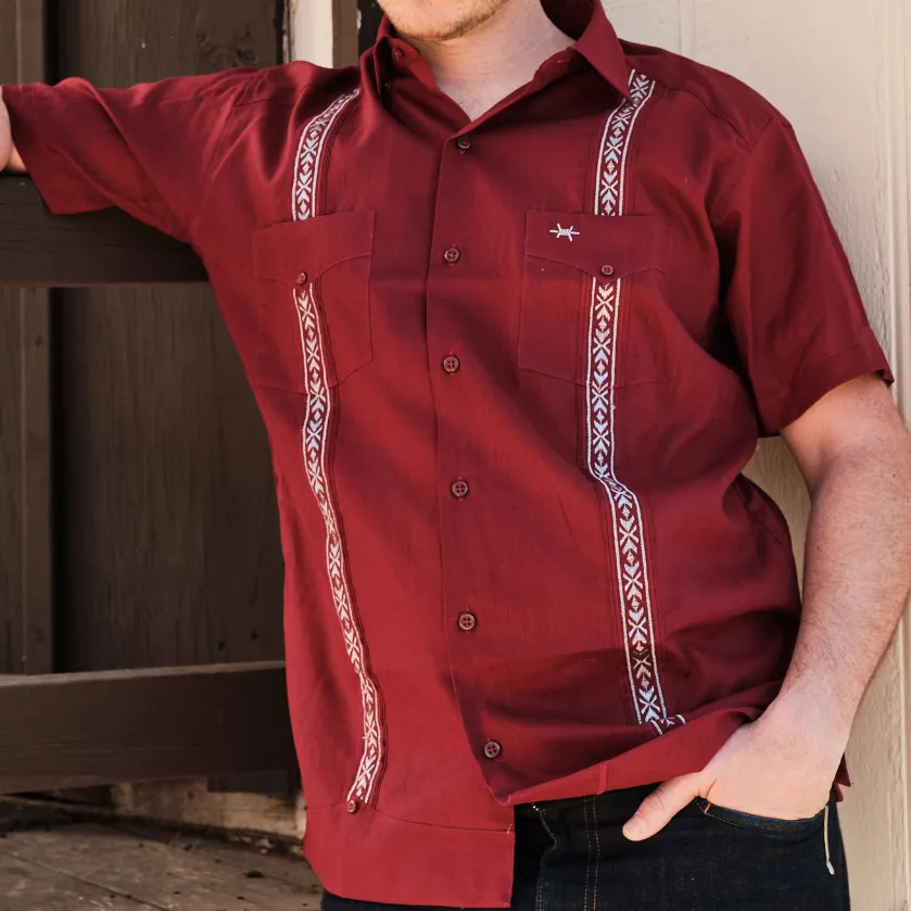 Tejas Guayabera - Maroon sold by Texas Standard product image thumbnail 2