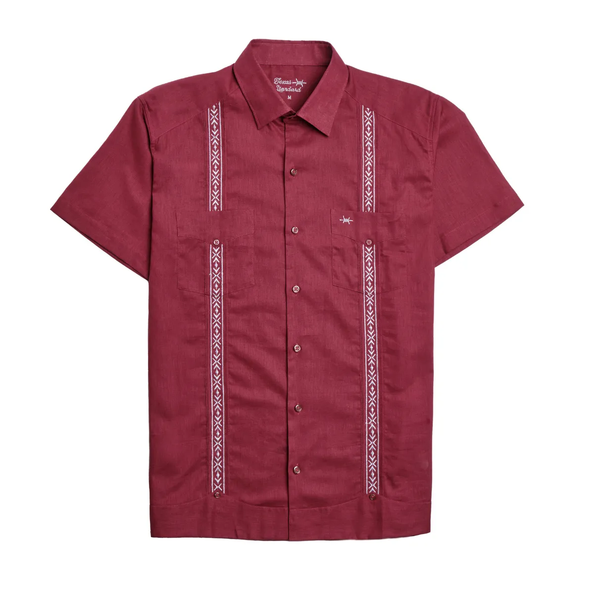 Tejas Guayabera - Maroon sold by Texas Standard