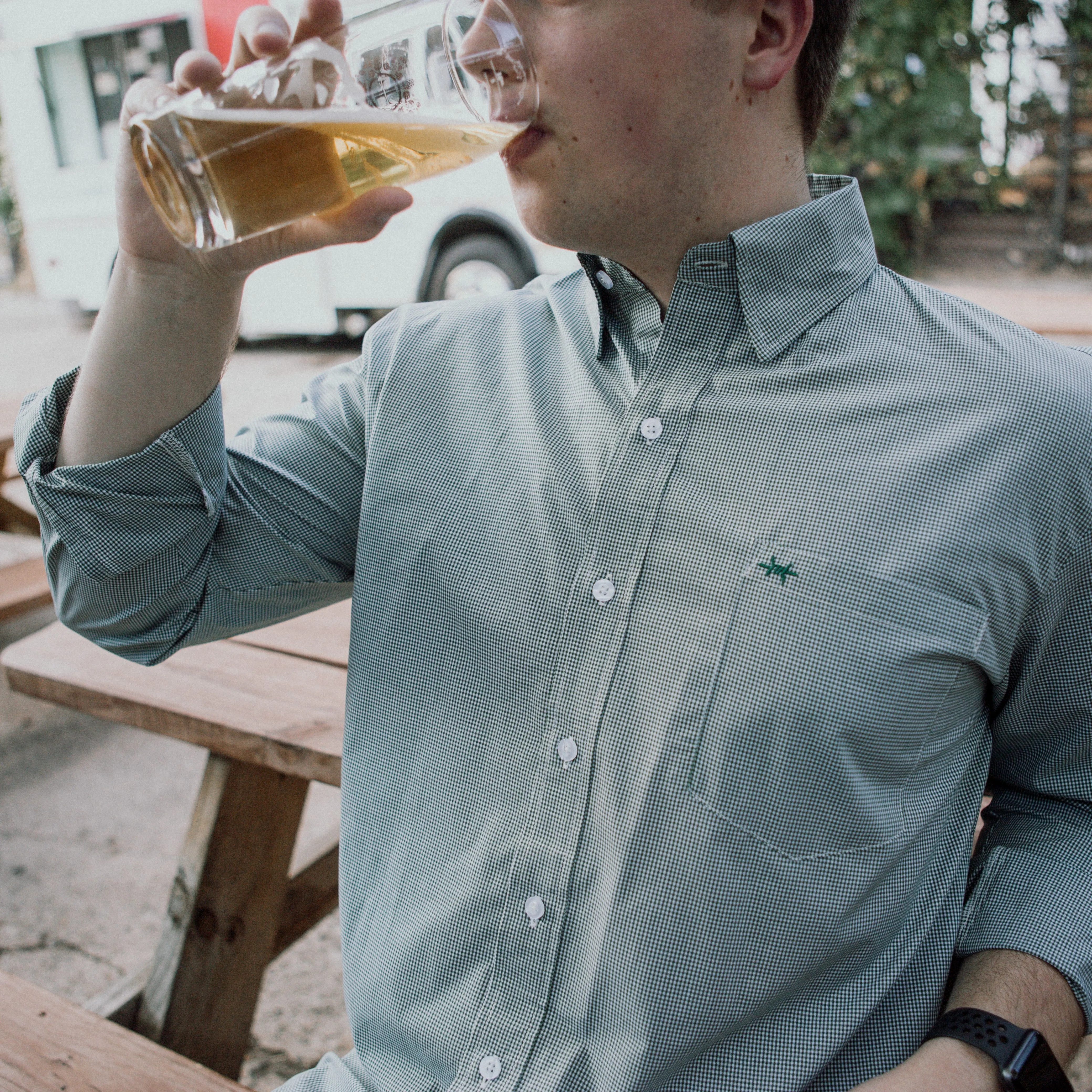 Gameday Sport Shirt - Green Microcheck sold by Texas Standard product image thumbnail 3