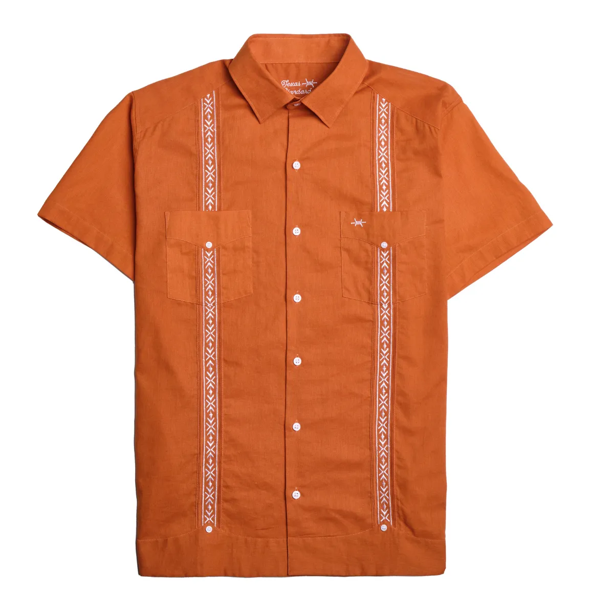 Tejas Guayabera - Burnt Orange sold by Texas Standard