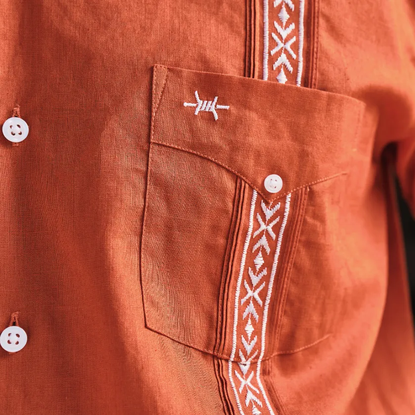 Tejas Guayabera - Burnt Orange sold by Texas Standard product image thumbnail 3