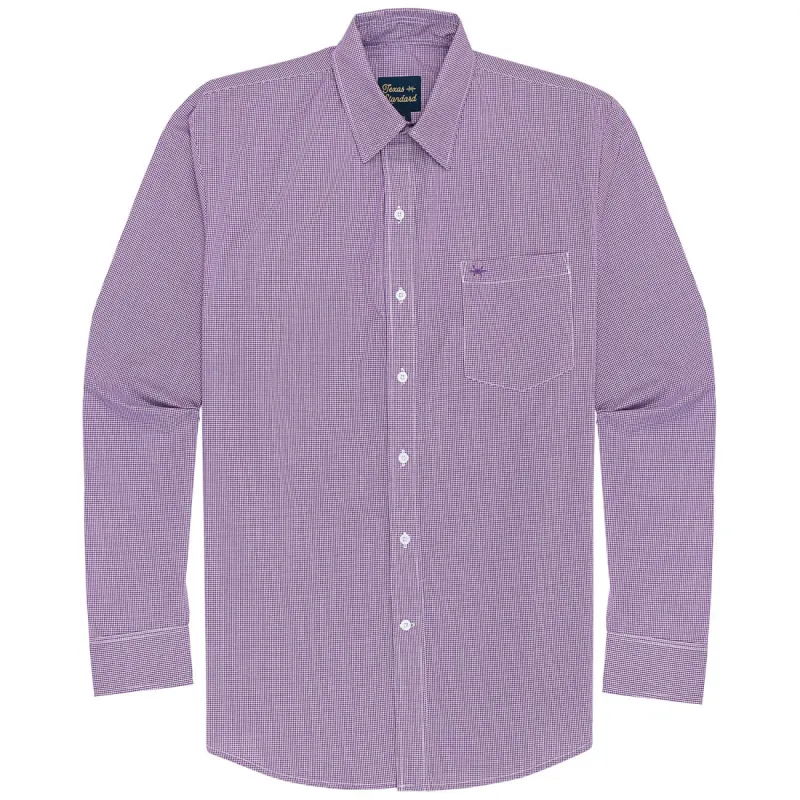 Gameday Sport Shirt - Purple Microcheck sold by Texas Standard