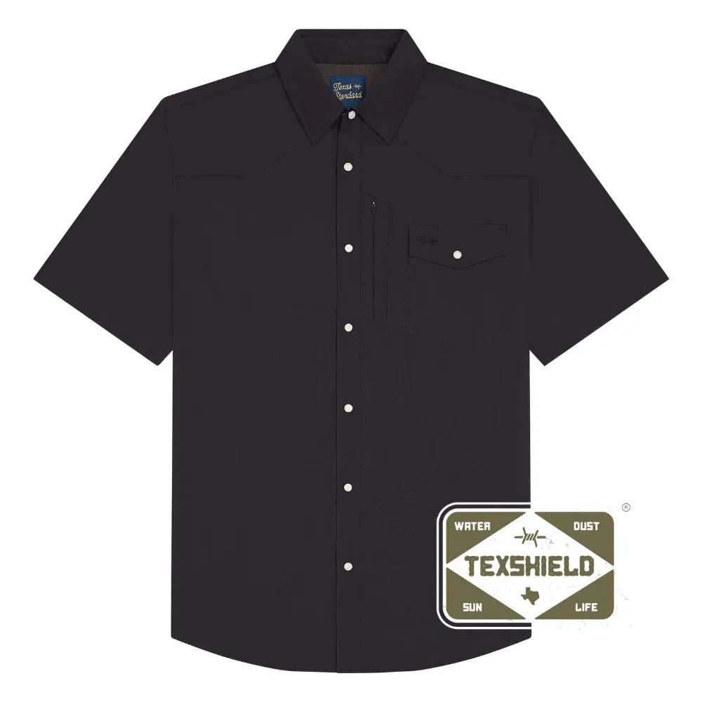 Western Field Shirt Short Sleeve - Cannon Black sold by Texas Standard