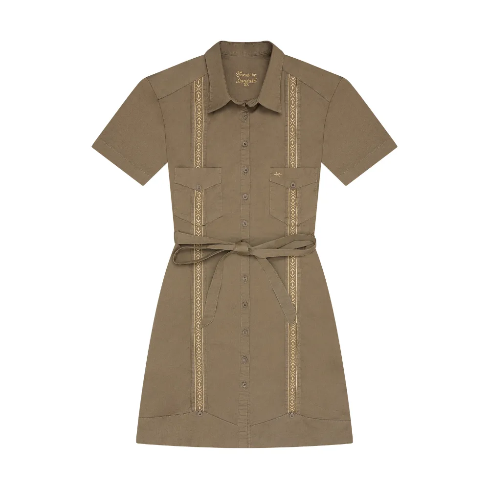 Tejas Guayabera Dress - Agave Oro sold by Texas Standard