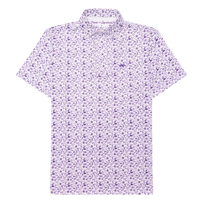 Traditions Polo - Texas Icons Purple sold by Texas Standard