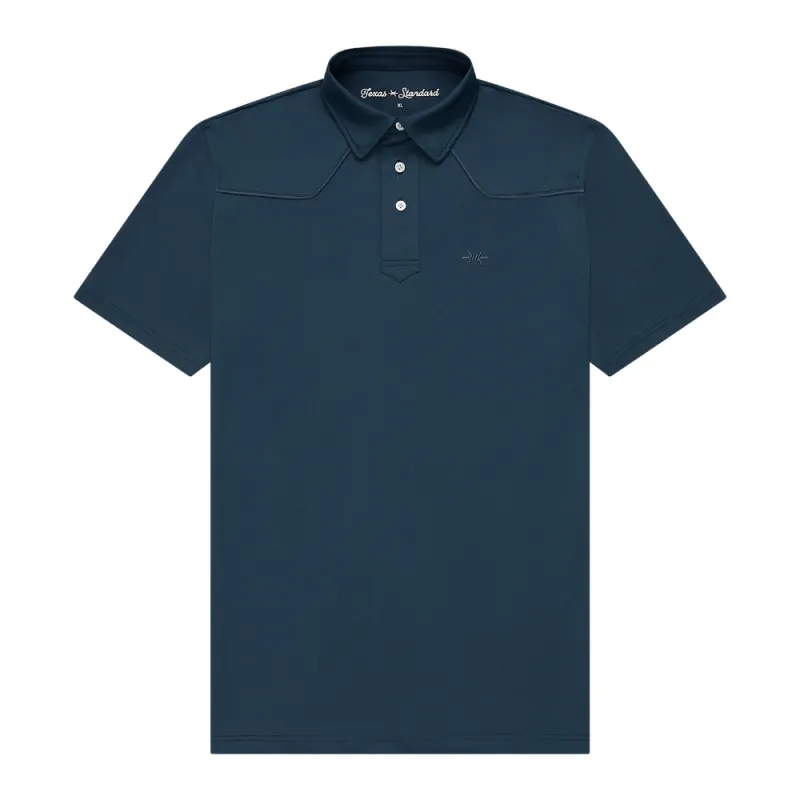 Lariat Western Polo - Indigo sold by Texas Standard
