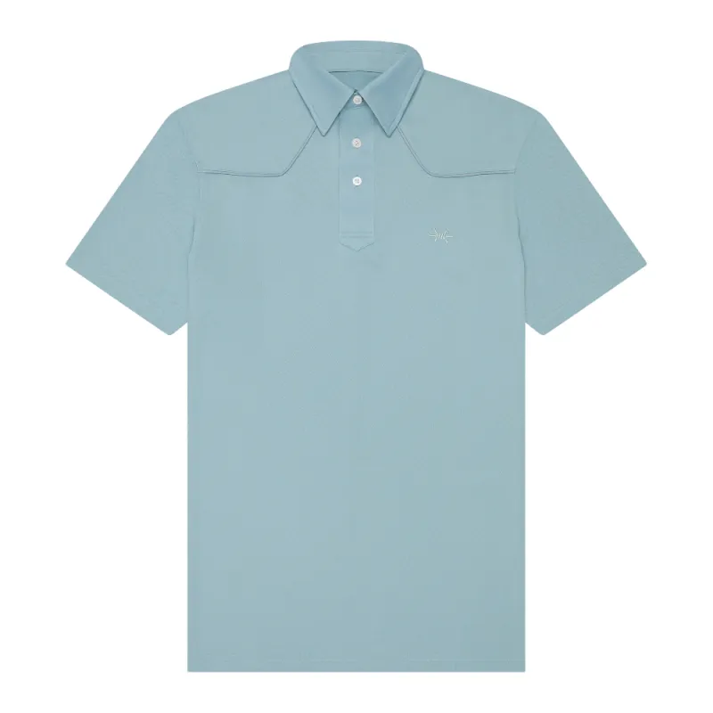 Lariat Western Polo - Bayou Blue sold by Texas Standard