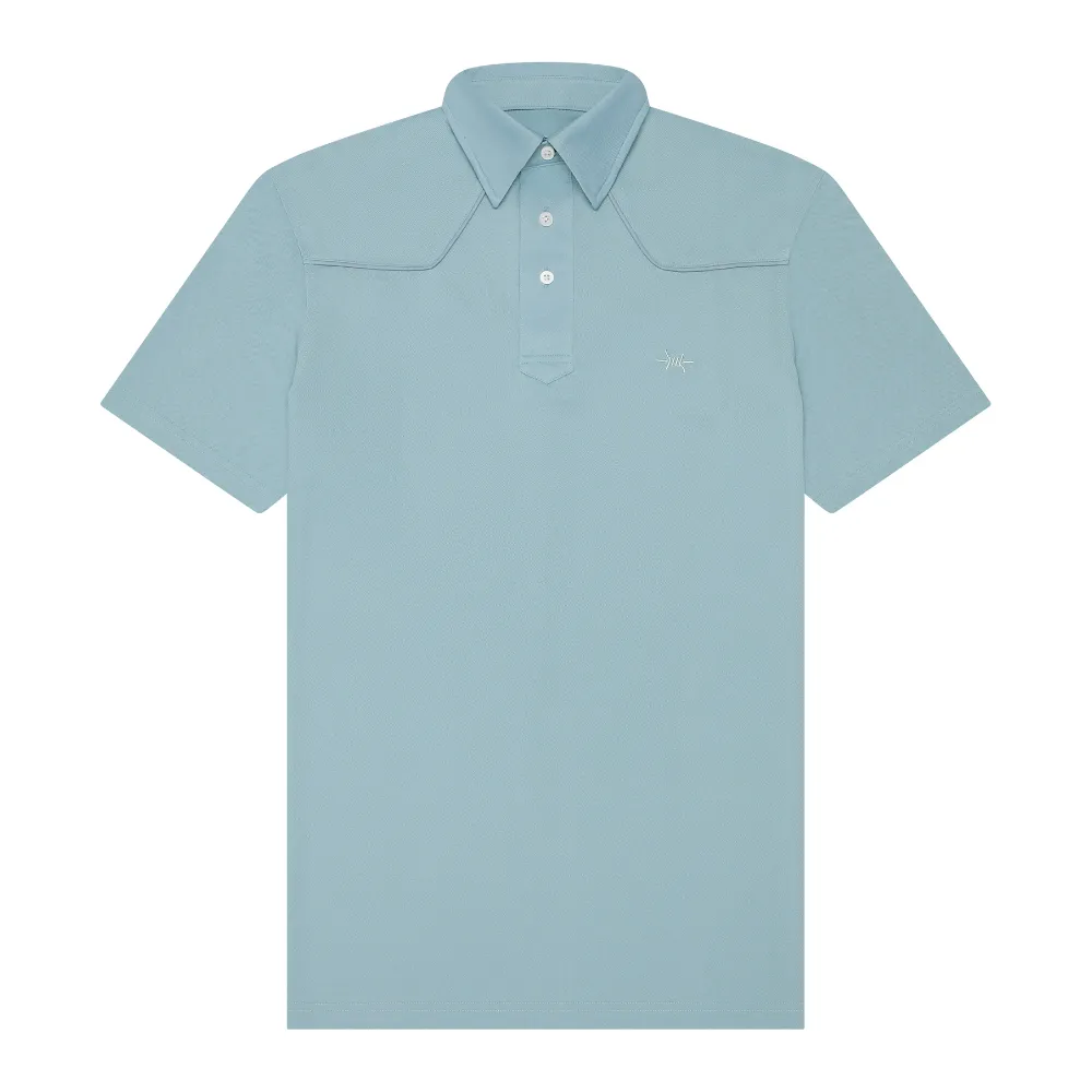 Lariat Western Polo - Bayou Blue sold by Texas Standard