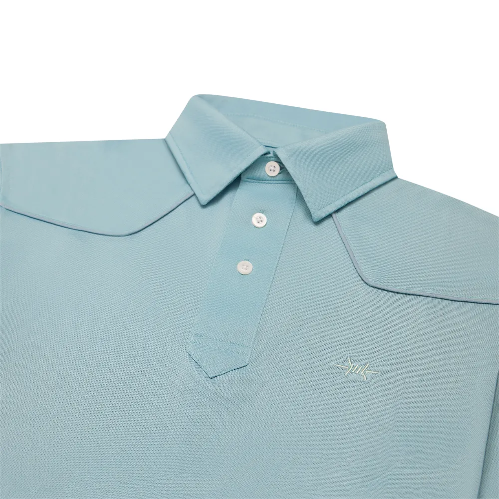Lariat Western Polo - Bayou Blue sold by Texas Standard product image thumbnail 2