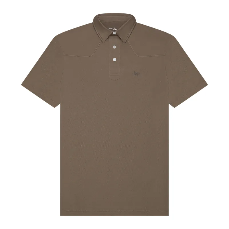 Lariat Western Polo - Pecan Brown sold by Texas Standard